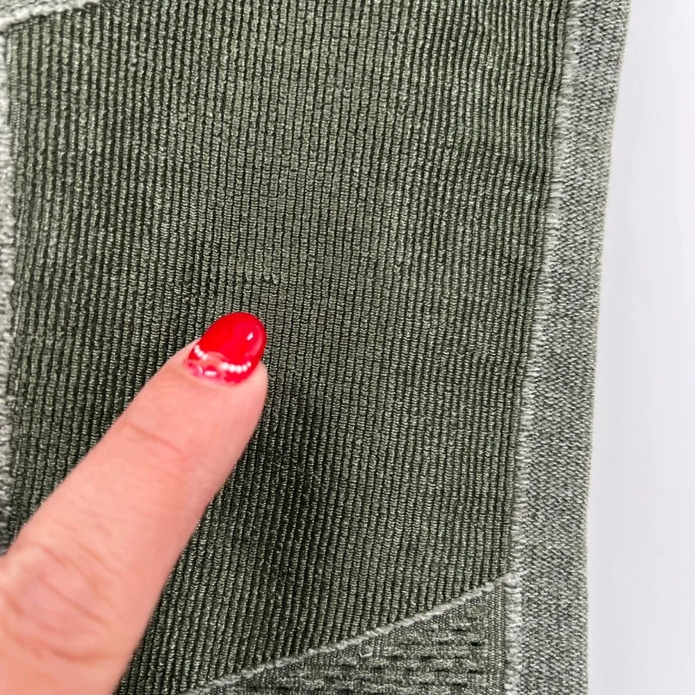 Alo Yoga High Waist‎ Moto Leggings Olive Green Mesh Panel Small